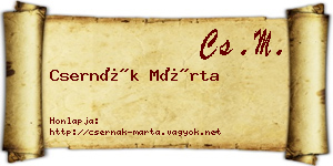 Csernák Márta névjegykártya